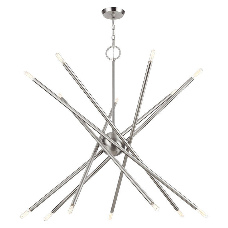 Livex Soho 14Lt Extra Large Foyer Chandelier, Brushed Nickel
