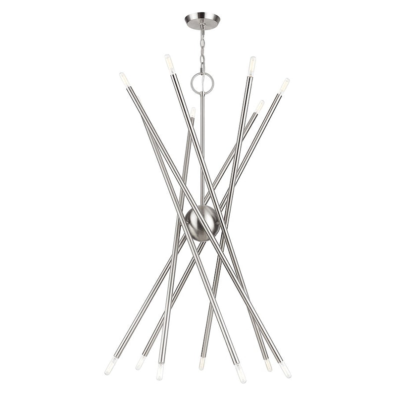 Livex Soho 14Lt Extra Large Foyer Chandelier, Brushed Nickel