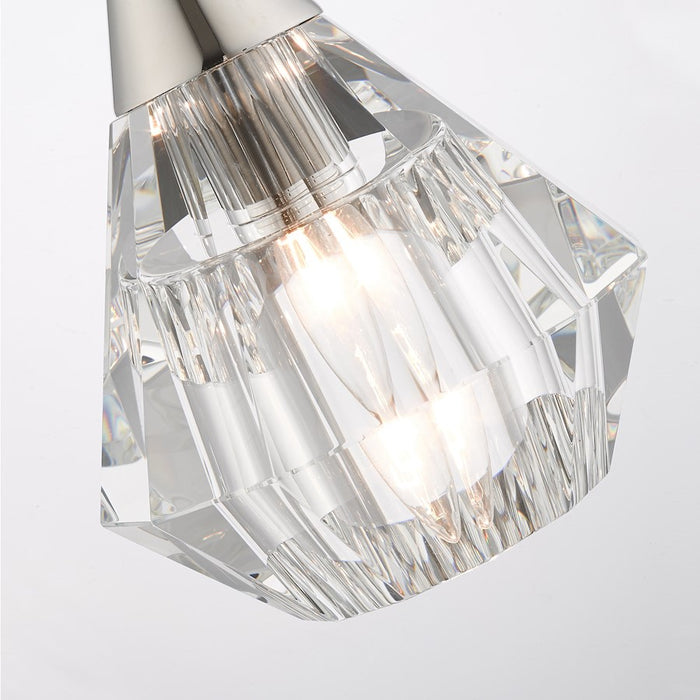 Livex Brussels 1 Light Pendant, Polished Nickel/Clear Crystals