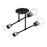Livex Delacroix 4Lt Semi-Flush, Black/Brushed Nickel Accent
