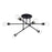 Livex Delacroix 6Lt Semi-Flush, Black/Brushed Nickel Accent