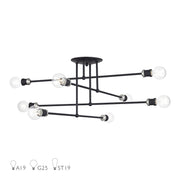 Livex Delacroix 8Lt Semi-Flush, Black/Brushed Nickel Accents - 47179-04
