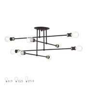 Livex Delacroix 8Lt Semi-Flush, Bronze/Antique Brass Accents - 47179-07