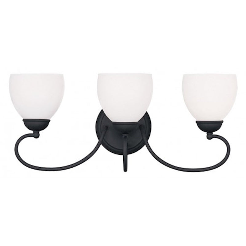 Livex Lighting Brookside 3 Light Bath Light, Black