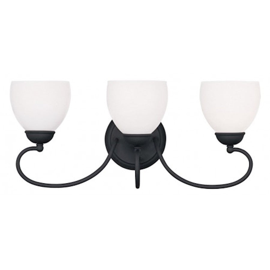Livex Lighting Brookside 3 Light Bath Light, Black