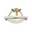 Livex Newburgh 2 Light Semi-Flush, Antique Brass/White Alabaster