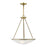 Livex Newburgh 3 Light Pendant Chandelier, Brass/White Alabaster