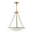 Livex Newburgh 3 Light Pendant Chandelier, Brass/White Alabaster