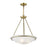 Livex Newburgh 3 Light Pendant Chandelier, Brass/White Alabaster