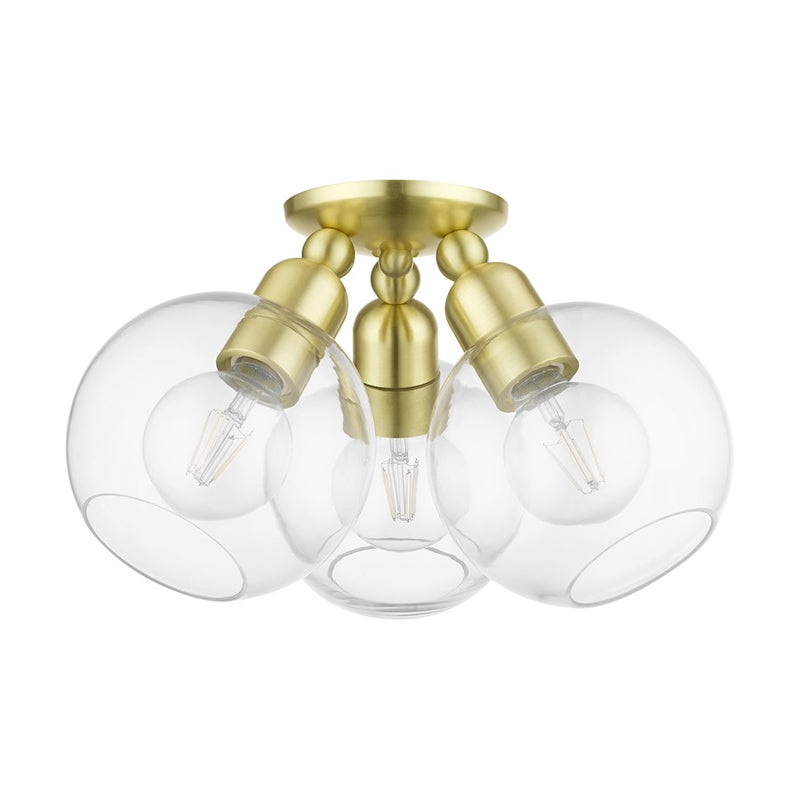 Livex Downtown 3 Light Sphere Semi-Flush Mount
