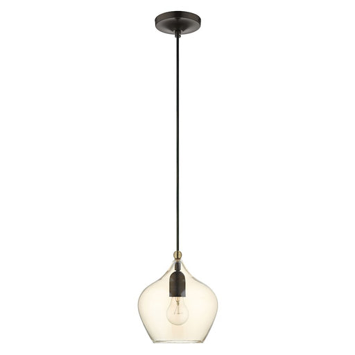 Livex Light Pendants 1 Light Pendant, Bronze/Brass/EP Champagne