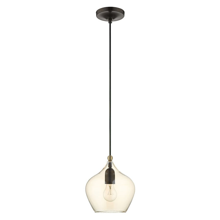 Livex Light Pendants 1 Light Pendant, Bronze/Brass/EP Champagne