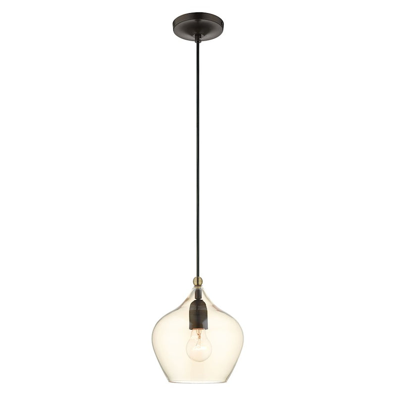 Livex Light Pendants 1 Light Pendant, Bronze/Brass/EP Champagne