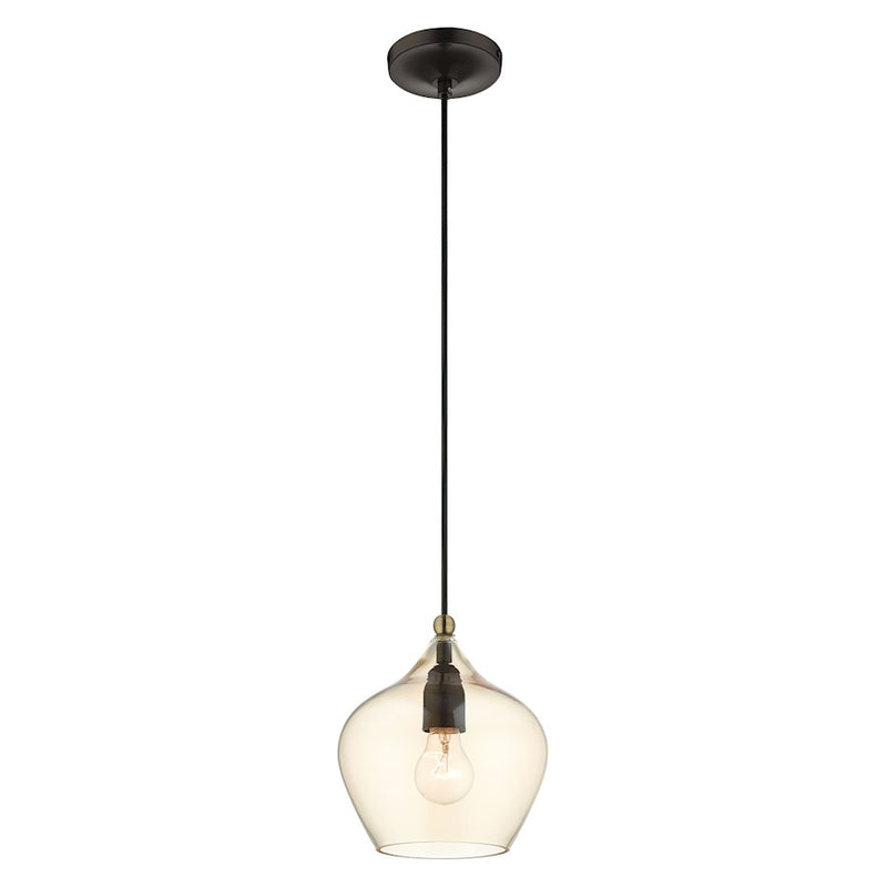 Livex Light Pendants 1 Light Pendant, Bronze/Brass/EP Champagne