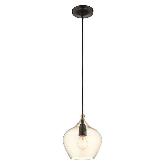 Livex Light Pendants 1 Light Pendant, Bronze/Brass/EP Champagne