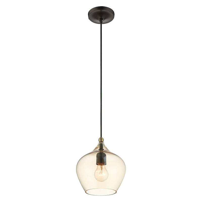 Livex Light Pendants 1 Light Pendant, Bronze/Brass/EP Champagne