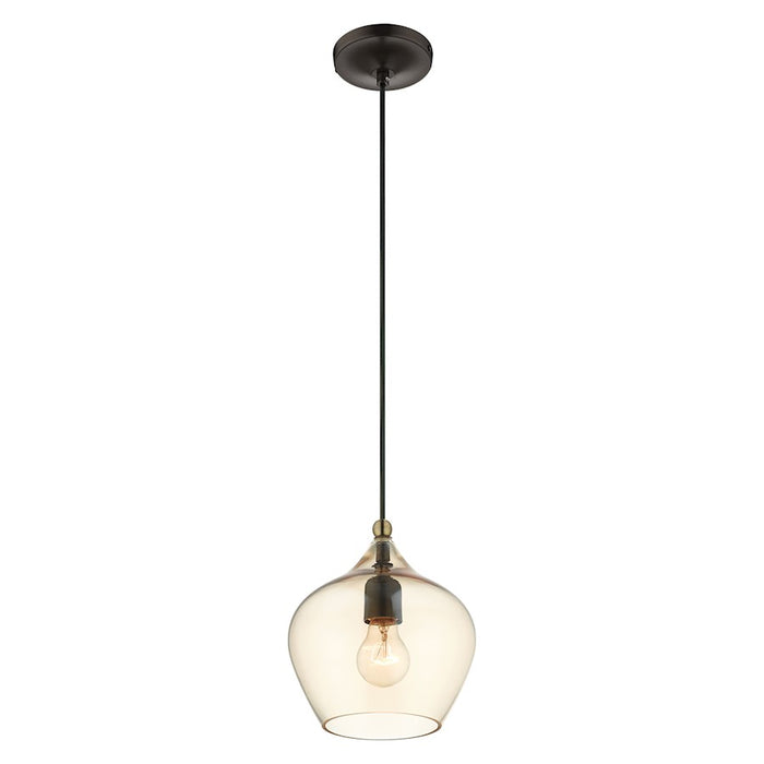 Livex Light Pendants 1 Light Pendant, Bronze/Brass/EP Champagne