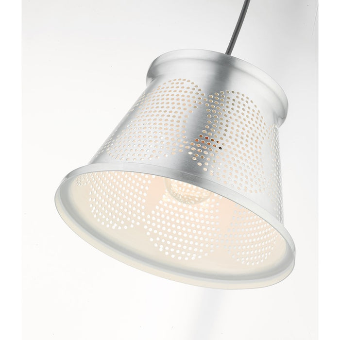 Livex Light Pendants 1 Light Pendant, Aluminum/Aluminum/Shiny White