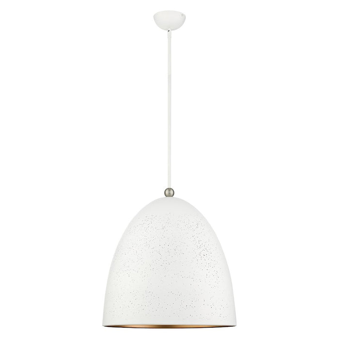 Livex Arlington 3 Light Pendant, Nickel Accents/Gold Inside