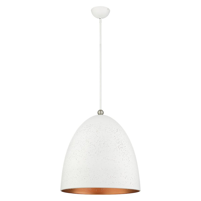 Livex Arlington 3 Light Pendant, Nickel Accents/Gold Inside