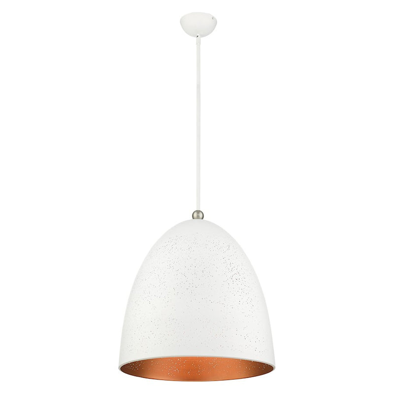 Livex Arlington 3 Light Pendant, Nickel Accents/Gold Inside