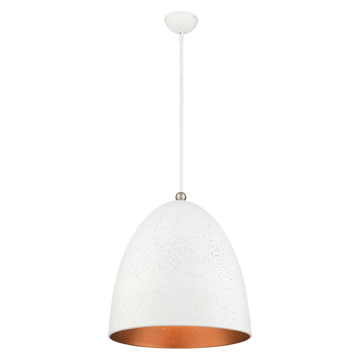 Livex Arlington 3 Light Pendant, Nickel Accents/Gold Inside