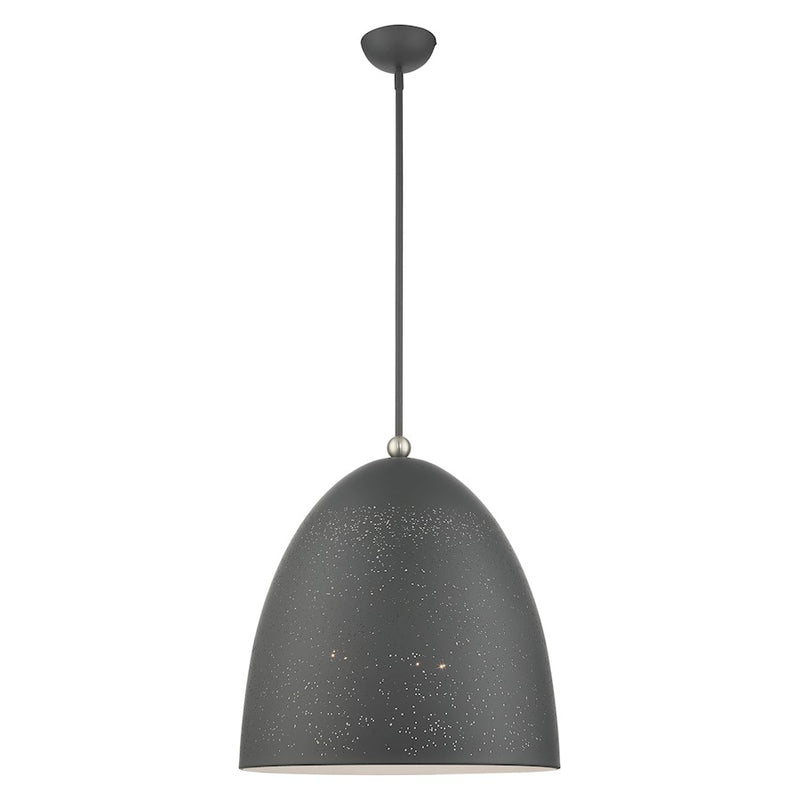 Livex Arlington 3 Light Pendant, Nickel Accents/Gold Inside