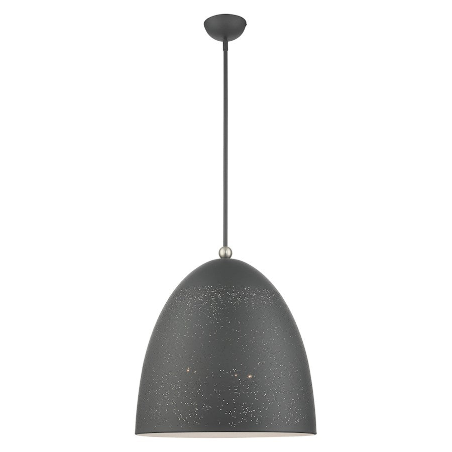 Livex Arlington 3 Light Pendant, Nickel Accents/Gold Inside