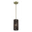Livex Acordia 1Lt Mini Pendant, Brass/Dark Chocolate Polyester Rope