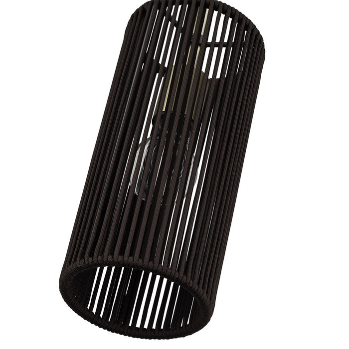 Livex Acordia 1Lt Mini Pendant, Brass/Dark Chocolate Polyester Rope