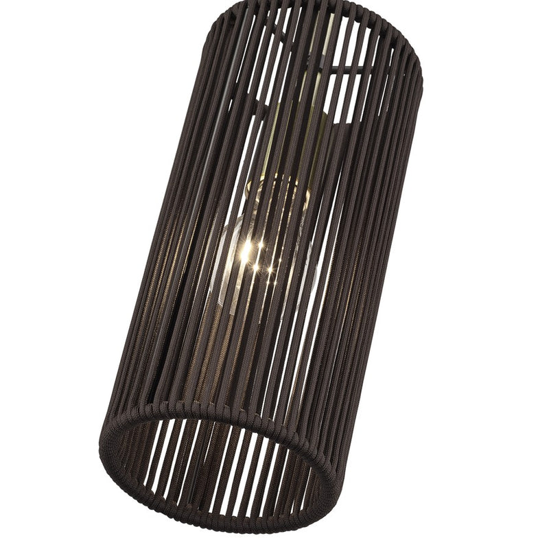 Livex Acordia 1Lt Mini Pendant, Brass/Dark Chocolate Polyester Rope