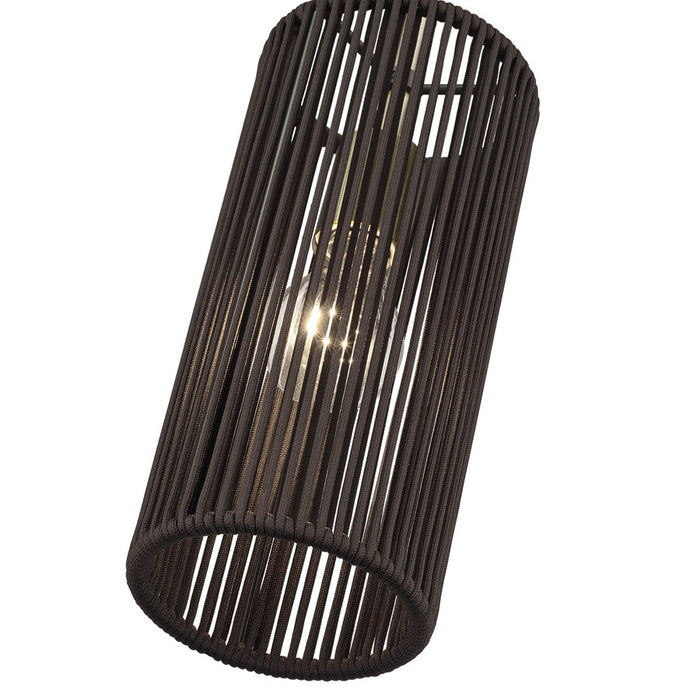 Livex Acordia 1Lt Mini Pendant, Brass/Dark Chocolate Polyester Rope