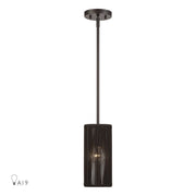 Livex Acordia 1Lt Mini Pendant, Bronze/Dark Chocolate Polyester Rope - 49121-92