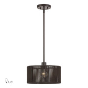 Livex Acordia 1Lt Pendant, Bronze/Dark Chocolate Color Polyester Rope - 49122-92