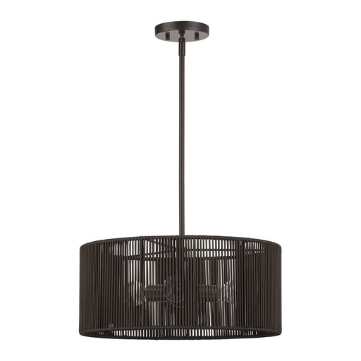 Livex Acordia 3Lt Pendant Chandelier, Bronze/Chocolate Polyester