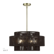 Livex Acordia 5Lt Pendant Chandelier, Brass/Chocolate Polyester - 49124-01