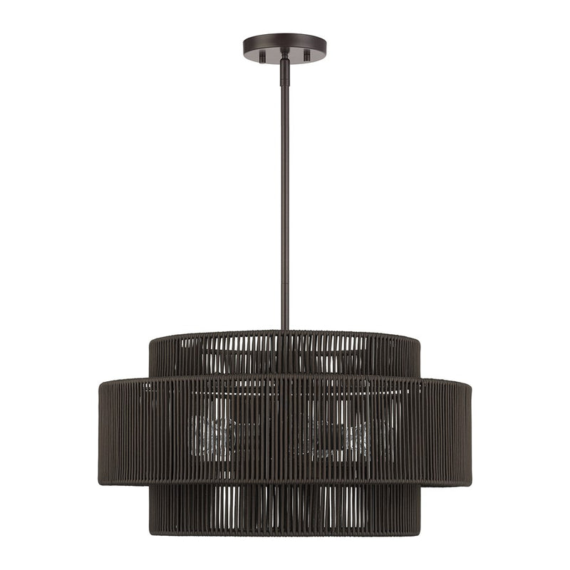 Livex Acordia 5Lt Pendant Chandelier, Bronze/Chocolate Polyester