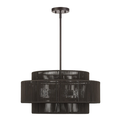 Livex Acordia 5Lt Pendant Chandelier, Bronze/Chocolate Polyester
