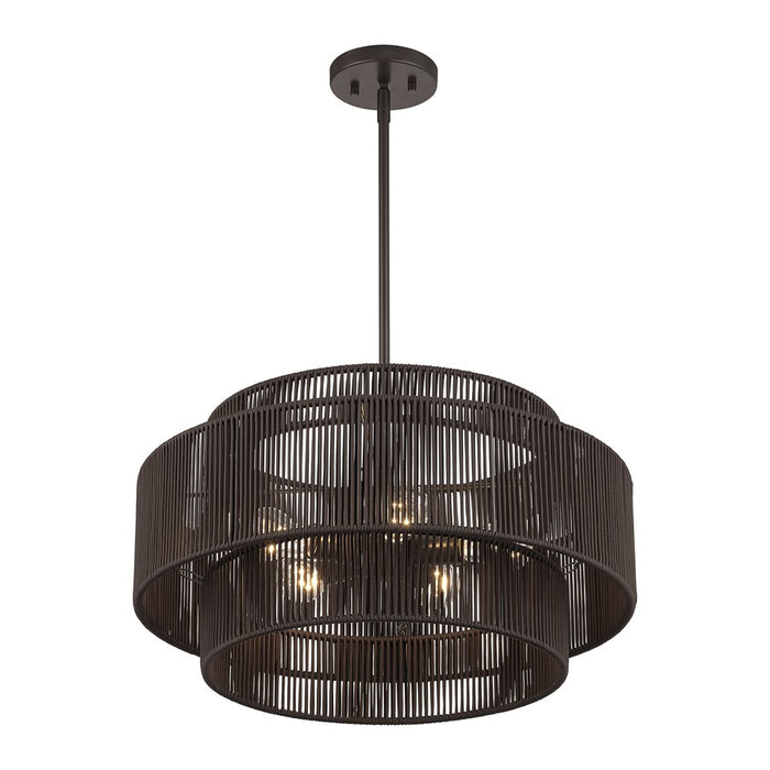 Livex Acordia 5Lt Pendant Chandelier, Bronze/Chocolate Polyester