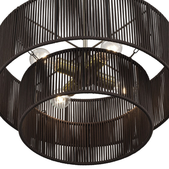 Livex Acordia 4Lt Pendant Chandelier, Brass/Chocolate Polyester