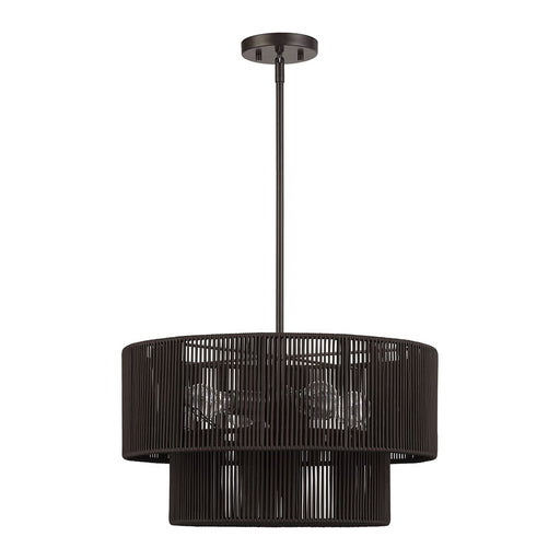 Livex Acordia 4Lt Pendant Chandelier, Bronze/Chocolate Polyester