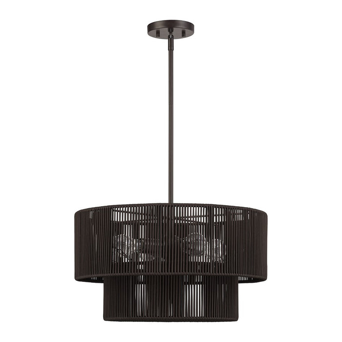 Livex Acordia 4Lt Pendant Chandelier, Bronze/Chocolate Polyester