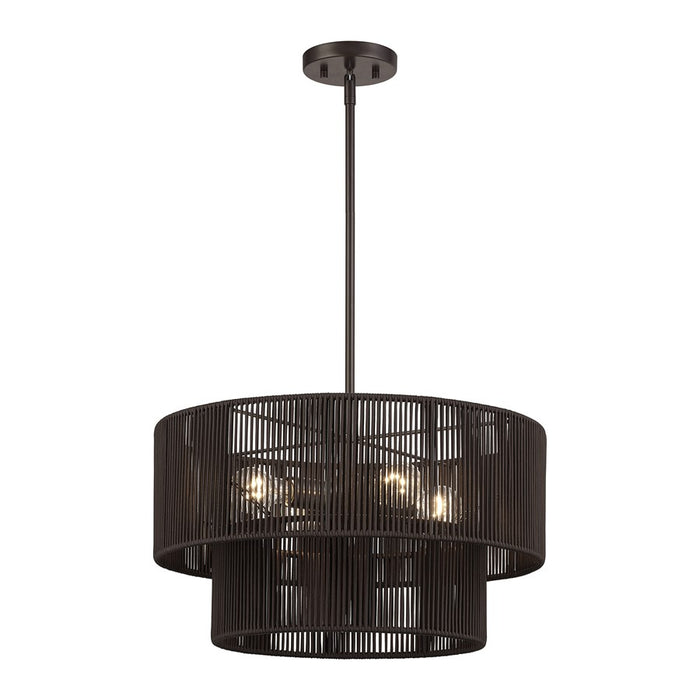 Livex Acordia 4Lt Pendant Chandelier, Bronze/Chocolate Polyester