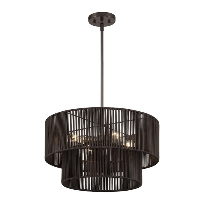 Livex Acordia 4Lt Pendant Chandelier, Bronze/Chocolate Polyester