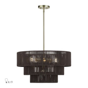 Livex Acordia 6Lt Pendant Chandelier, Brass/Chocolate Polyester - 49126-01