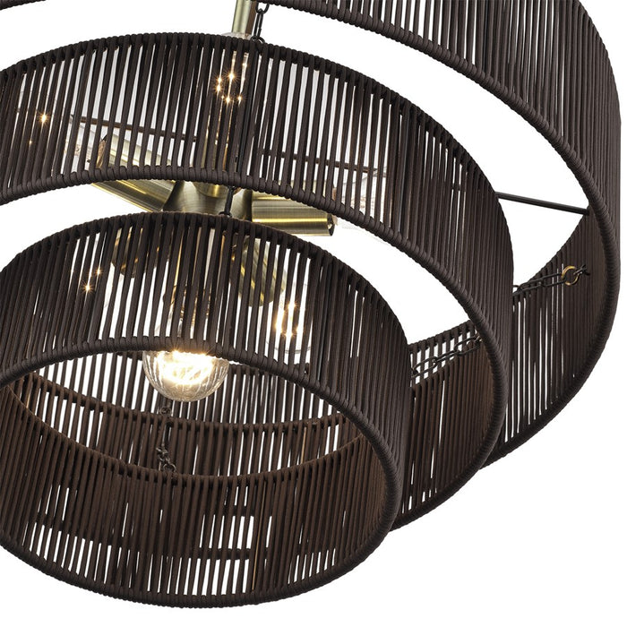 Livex Acordia 6Lt Pendant Chandelier, Brass/Chocolate Polyester