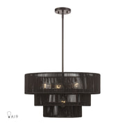 Livex Acordia 6Lt Pendant Chandelier, Bronze/Chocolate Polyester - 49126-92