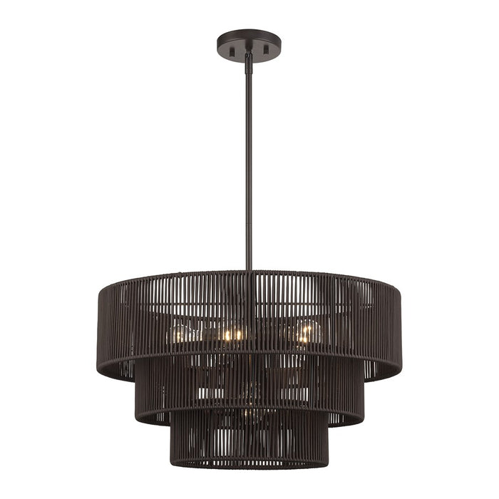 Livex Acordia 6Lt Pendant Chandelier, Bronze/Chocolate Polyester