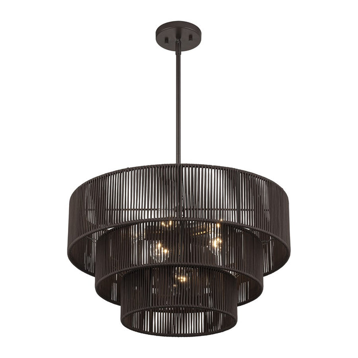 Livex Acordia 6Lt Pendant Chandelier, Bronze/Chocolate Polyester