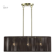Livex Acordia 3Lt Medium Chandelier, Brass/Chocolate Polyester - 49127-01